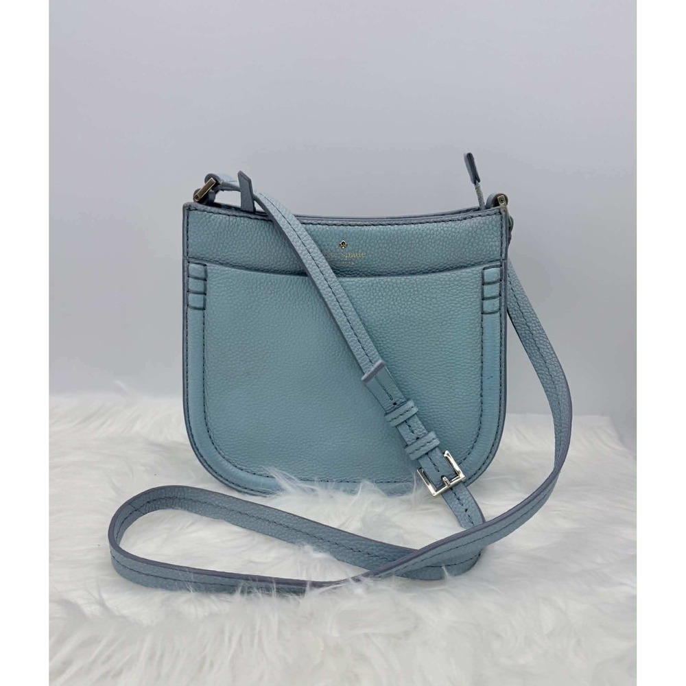 Kate Spade Orchard Street Hemsley Crossbody Light Blue Pebbled Leather Purse